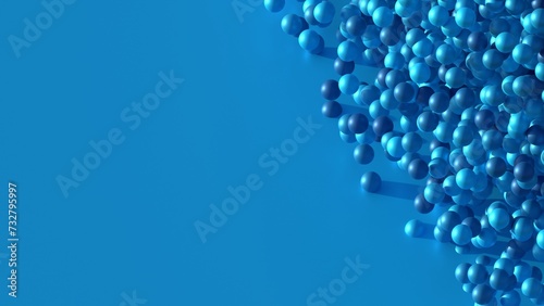 Abstract background of blue balls 3d render