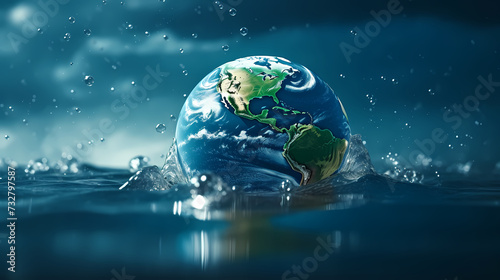 World water day concept, idea of saving water and protecting world environment