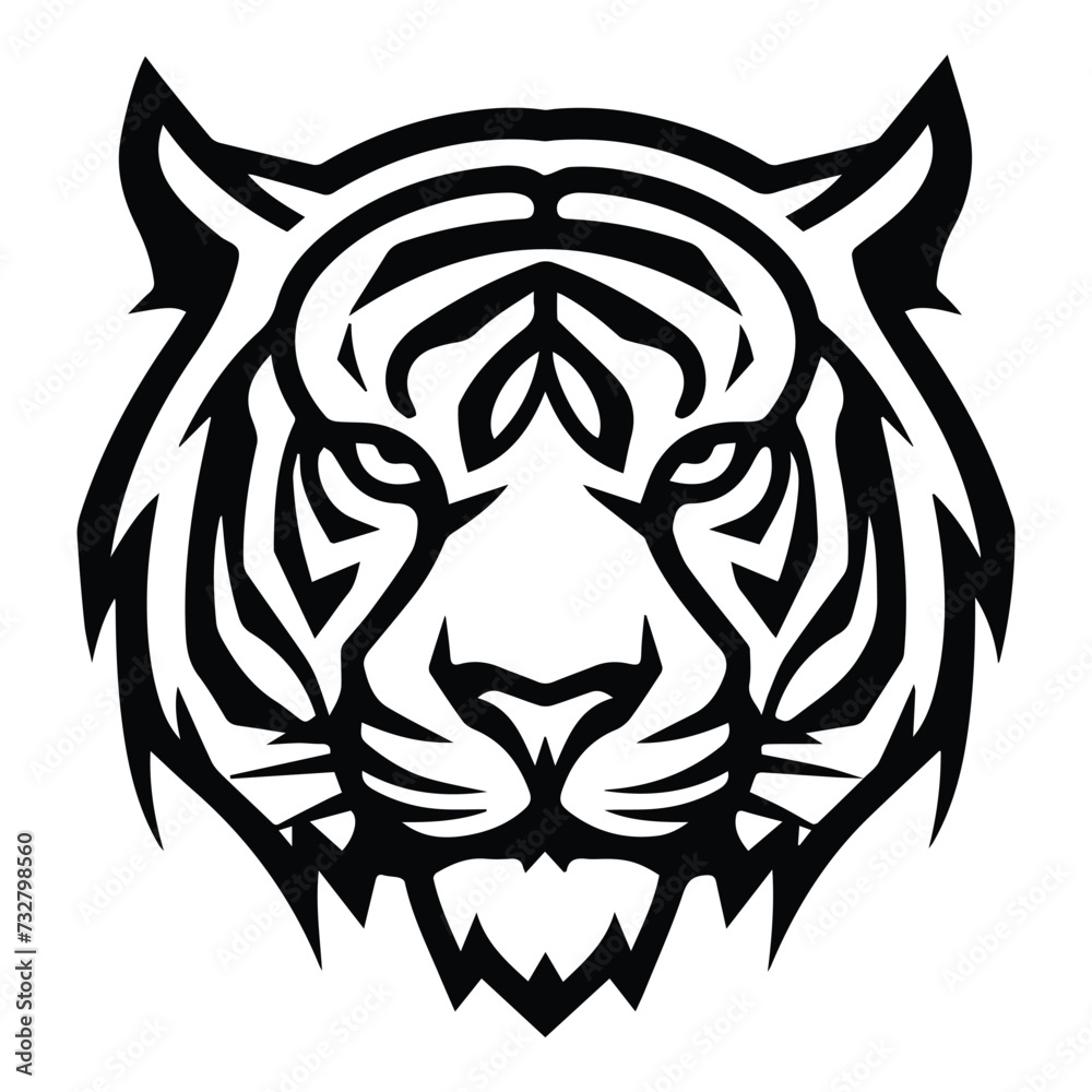Tiger Flat Icon Isolated On White Background