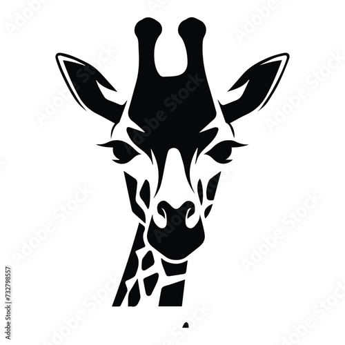 Giraffe Flat Icon Isolated On White Background