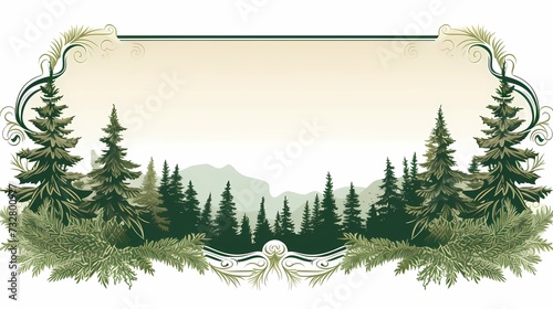 seamless background with coniferous branches pattern, coniferous, fir, 