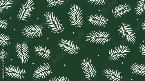 seamless background with coniferous branches pattern, coniferous, fir, 