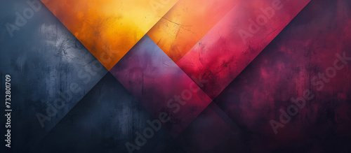 Geometric abstraction background. Abstract horizonatal banner. 80's graphic design style. Digital artwork raster bitmap.  photo