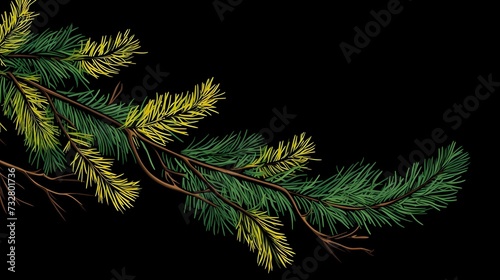 seamless background with coniferous branches pattern, coniferous, fir, 