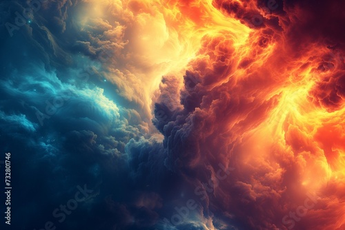 dynamic hot and cold clouds mix together in the sky © StockUp