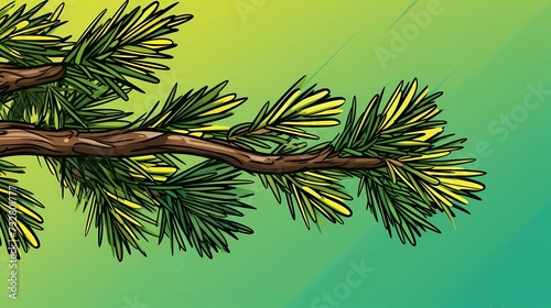 seamless background with coniferous branches pattern, coniferous, fir, 