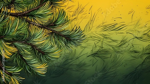 seamless background with coniferous branches pattern, coniferous, fir, 