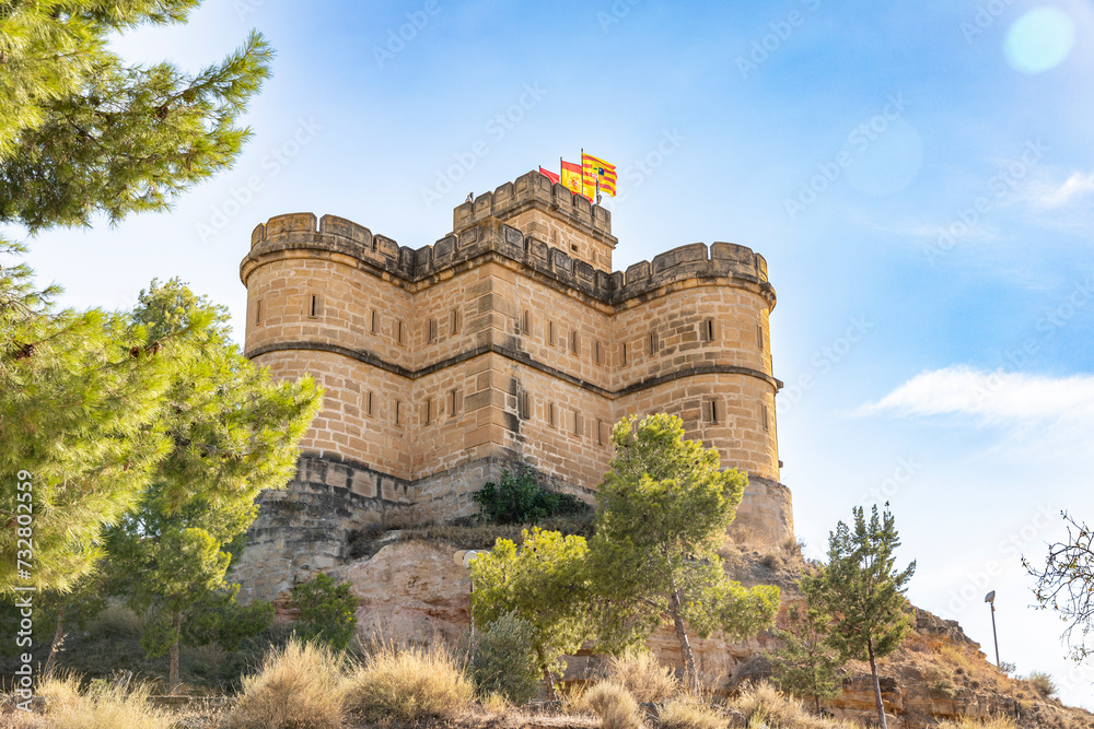 Torre de Salamanca castle in Caspe, province of Zaragoza, Aragon, Spain