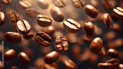 Coffee top view commercial photography  top down view with space for text