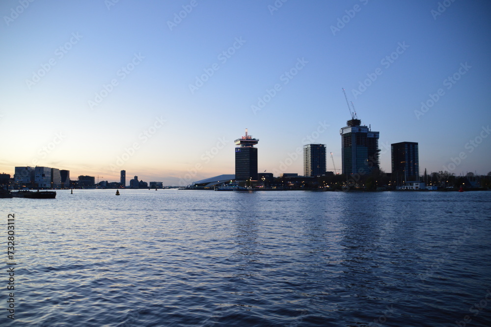 city skyline of Amsterdam, Holland, The Netherlands