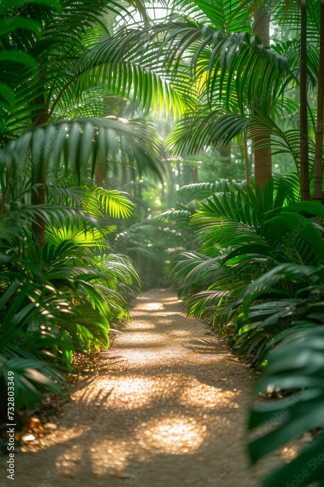 A vertical photo in a botanical garden, capturing the height of trees and plants. Concept of garden photography designed for vertical mobile viewing. Generative Ai. A vertical photo in a botanical garden, capturing the height of trees and plants. Concept of garden photography designed for vertical mobile viewing. Generative Ai.