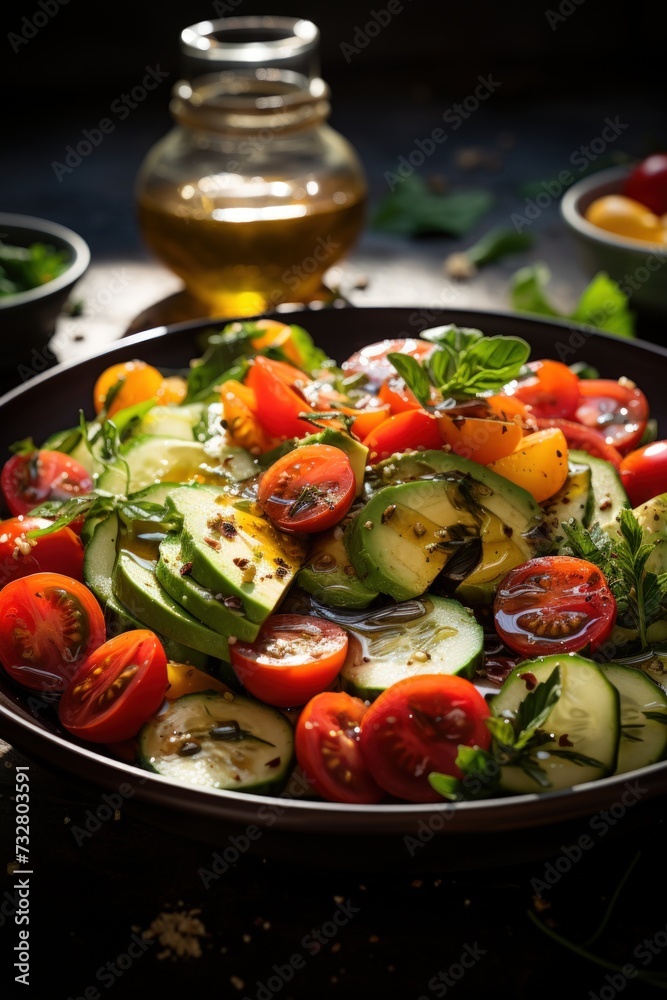 Styrian Pumpkin Seed Oil Salad. Best For Banner, Flyer, and Poster Styrian Pumpkin Seed Oil Salad. Best For Banner, Flyer, and Poster