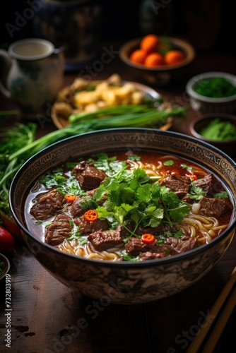 Taiwanese Beef Noodle Soup. Best For Banner, Flyer, and Poster
