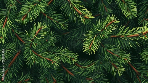 seamless background with coniferous branches pattern  coniferous  fir  