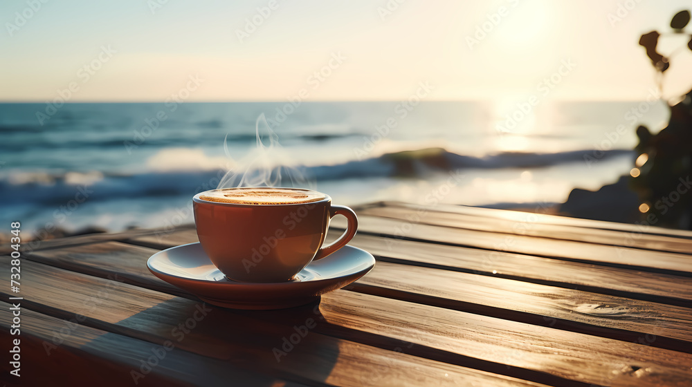 Coffee top view commercial photography, top down view with space for text Coffee top view commercial photography, top down view with space for text
