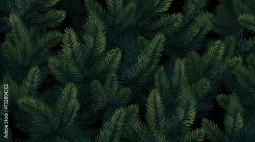 seamless background with coniferous branches pattern, coniferous, fir, 