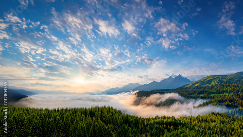 A misty morning in the beautiful Wildschönau region of Austria. It lies in a remote alpine valley at around 1,000m altitude on the western slopes of the Kitzbühel Alps.  © Nick Brundle