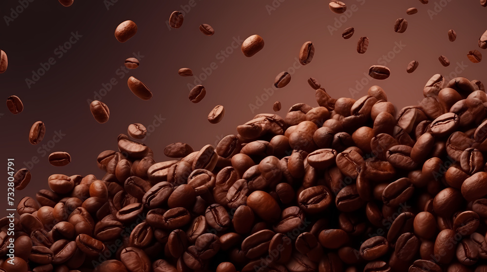 Coffee top view commercial photography, top down view with space for text Coffee top view commercial photography, top down view with space for text