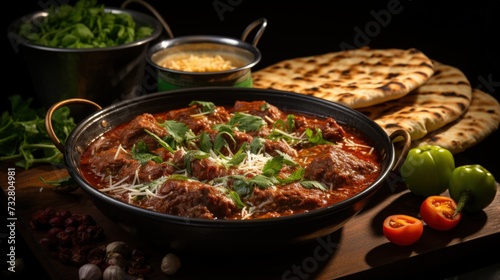 Rogan Josh with Naan. Best For Banner, Flyer, and Poster