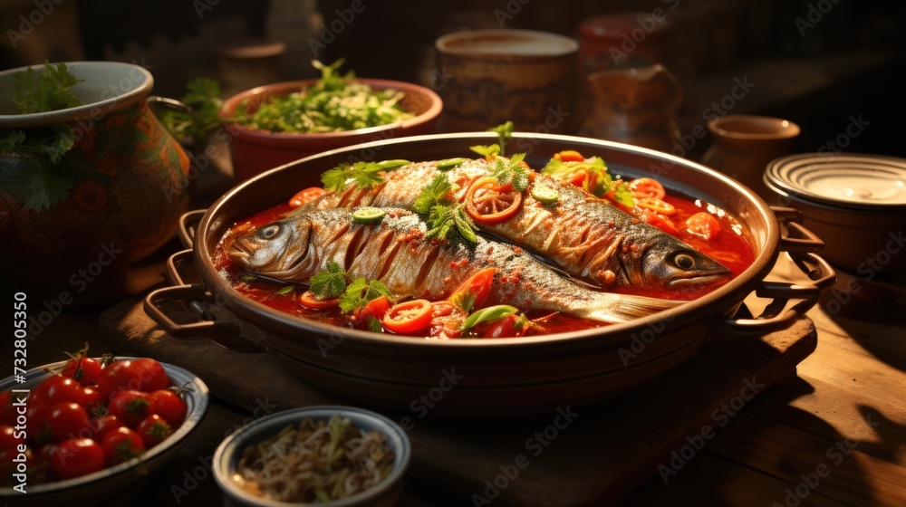 Sichuan Boiled Fish Shui Zhu Yu. Best For Banner, Flyer, and Poster