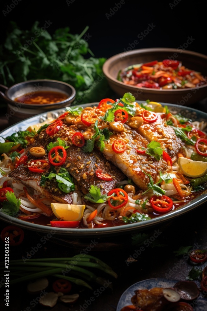 Sichuan Boiled Fish Shui Zhu Yu. Best For Banner, Flyer, and Poster