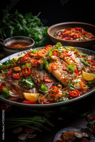 Sichuan Boiled Fish Shui Zhu Yu. Best For Banner, Flyer, and Poster