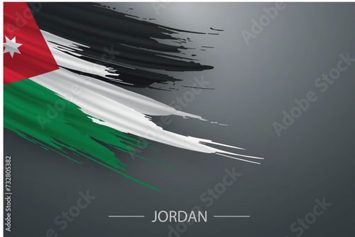 3d grunge brush stroke flag of Jordan