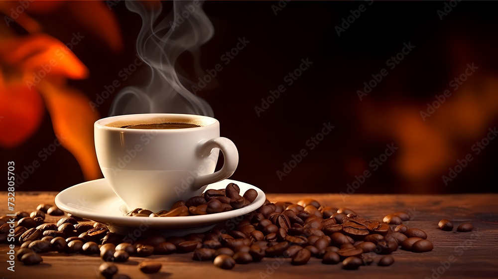 Fototapeta premium Coffee commercial shooting PPT background poster wallpaper web page