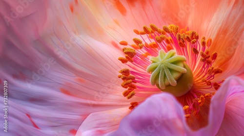 Tender flower, closeup. Generative AI