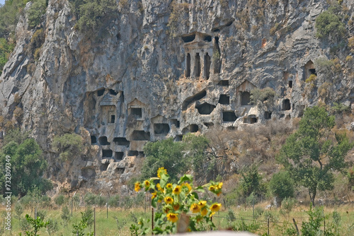 Lycian Tombs of ancient Caunos city, Dalyan, Turkey