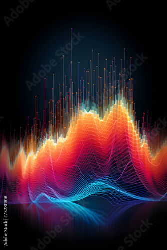 Intricate Display of Electrical Engineering Data Signal in Vibrant Colors