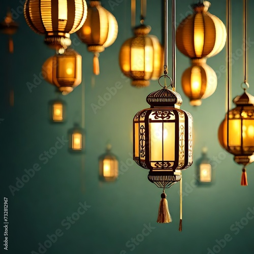 Islamic lanterns and backgrounds for Ramadan, holidays and occasions photo