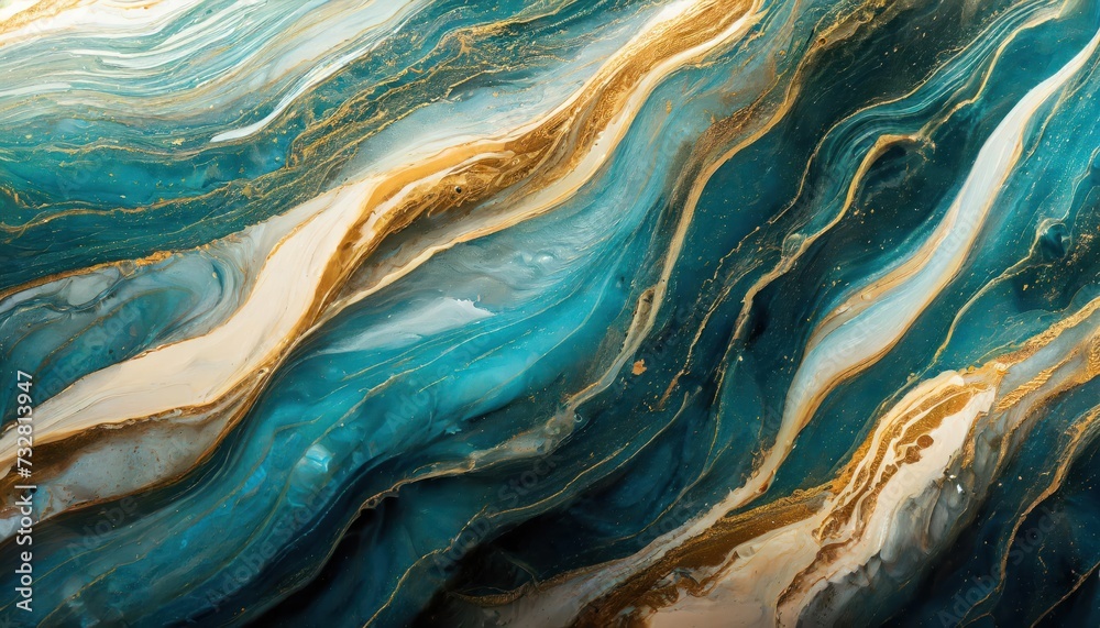 Obraz premium Marble ink colorful. Blue marble pattern texture abstract background. can be used for background