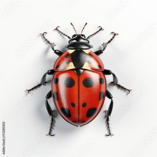 Red ladybug on a white background © ardanz