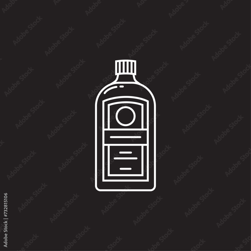 bottle of vodka flat vector design bottle of vodka flat vector design