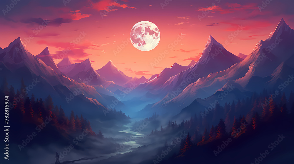 Majestic mountains, panoramic peaks PPT background Majestic mountains, panoramic peaks PPT background
