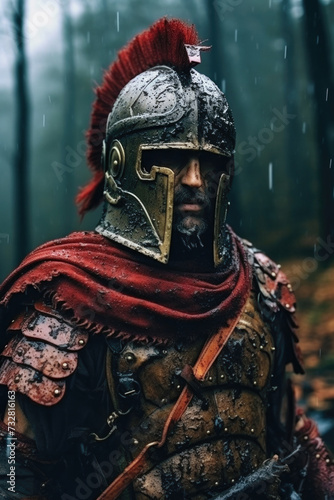 Devastated Roman legionary after the defeat in the Battle of the Teutoburg Forest under Varus