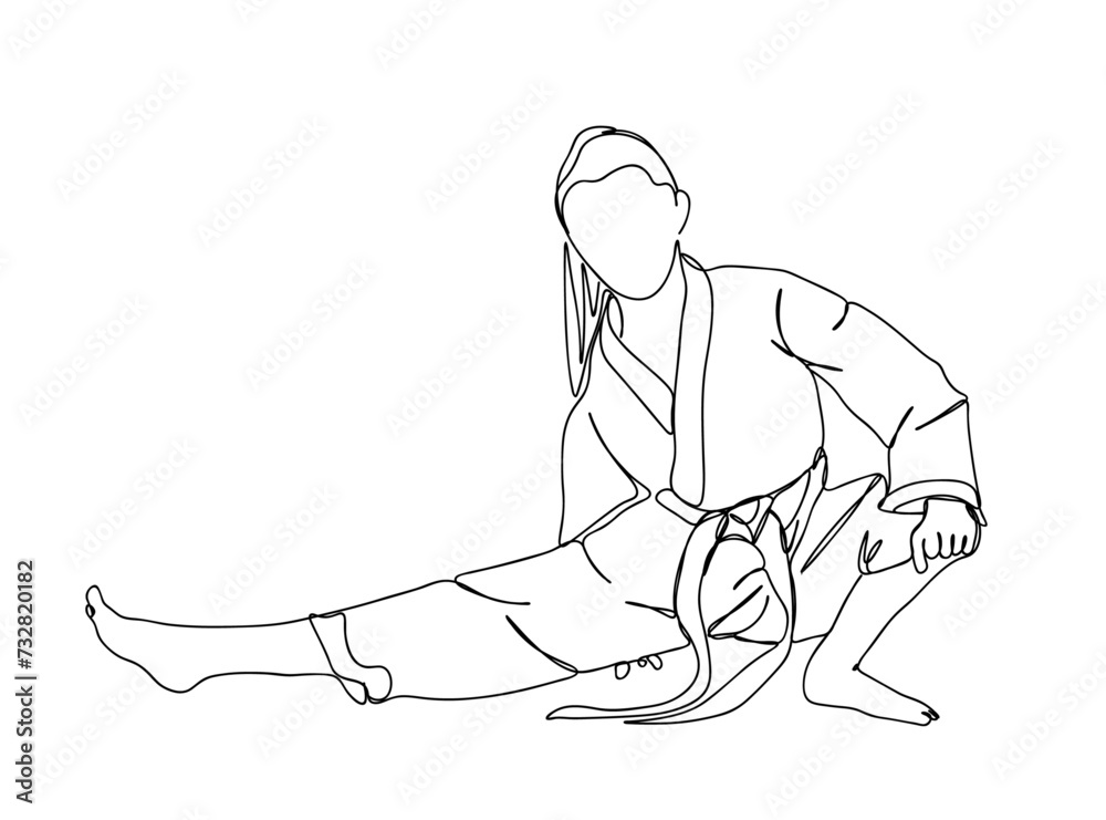 Obraz premium Taekwondo Player Single Line Drawing Ai, EPS, SVG, PNG, JPG zip file
