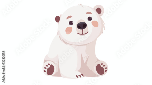 Cute polar bear isolated element. Funny arctic animal.