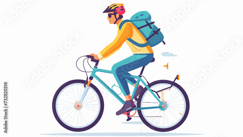 Fototapeta Naklejka Na Ścianę i Meble -  Daily life bike ride vector illustration.