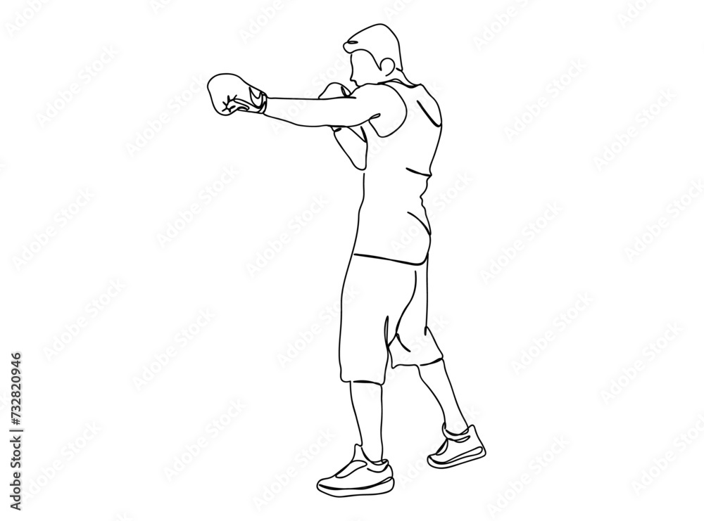 Boxing Player Single Line Drawing Ai, EPS, SVG, PNG, JPG zip file Boxing Player Single Line Drawing Ai, EPS, SVG, PNG, JPG zip file