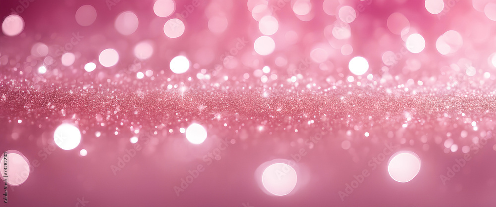 Glimmering Romance: Reflective Pink Bokeh and Soft Sparkly Trails Set the Stage for an Evening of Romance and Love - Captivating Photography Experiences to Treasure - Pink & Silver Background 