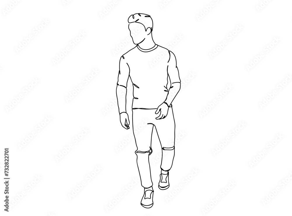 Person, Man, Boy, Fashion Dress, Clothings Single Line Drawing Ai, EPS, SVG, PNG, JPG zip file