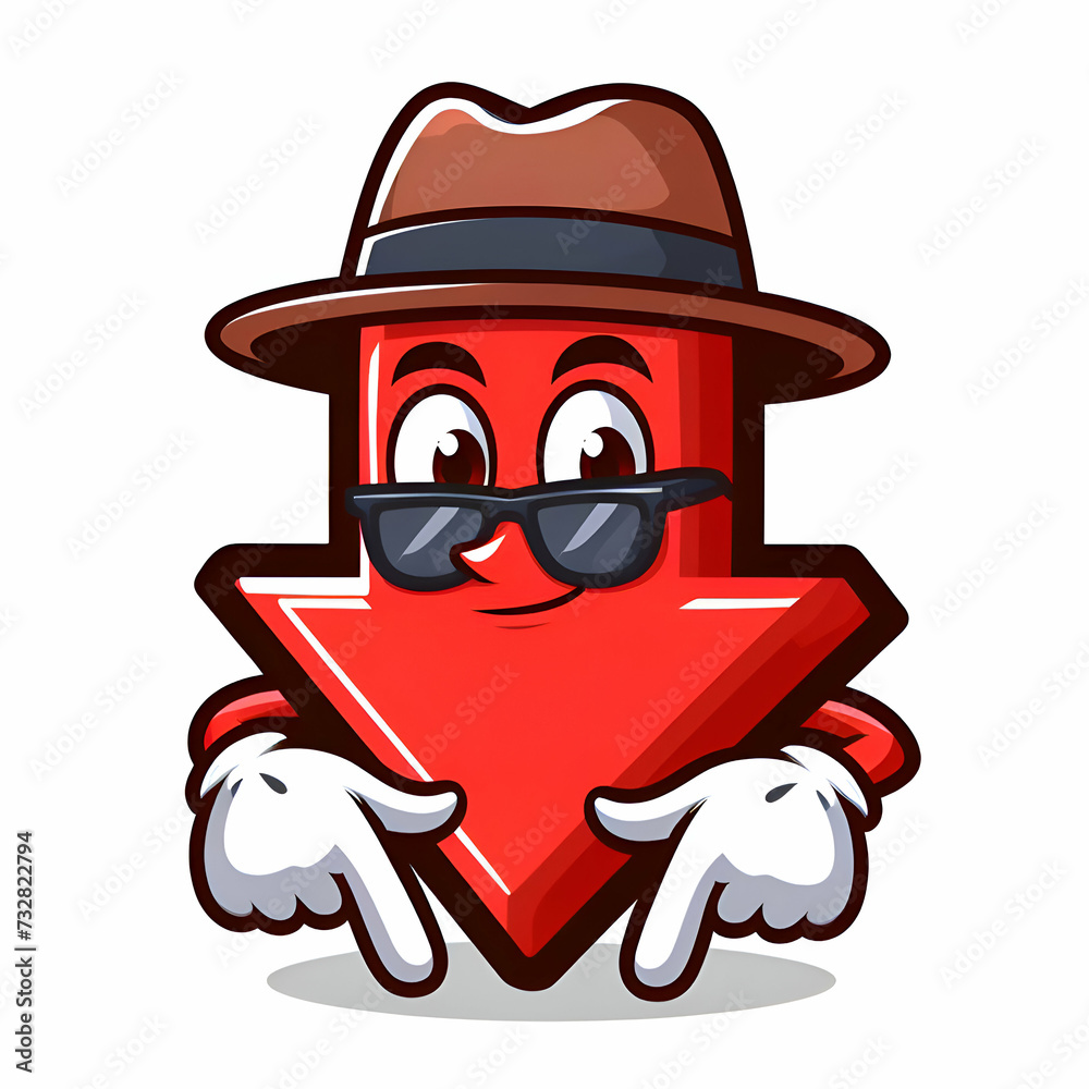 Cartoon Red Arrow Pointing Down Cartoon Red Arrow Pointing Down