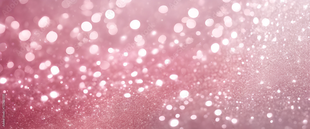 Sparkling Elegance: Abstract Light Trails and Bokeh Glitter in Blurry Motion Illuminate the Scene with Luxurious Radiance - Captivating Photography Experiences Await - Pink & Silver Background 