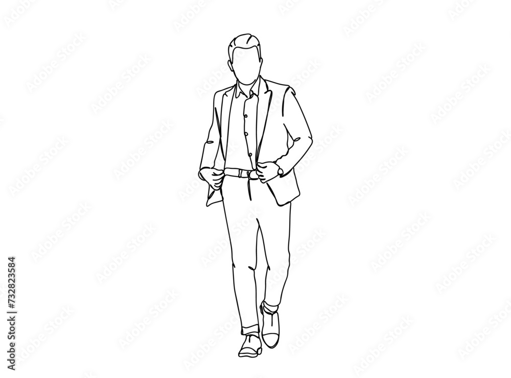 Person, Man, Boy, Fashion Dress, Clothings Single Line Drawing Ai, EPS, SVG, PNG, JPG zip file