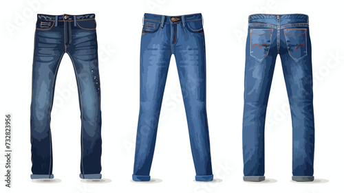 Blank templates of men's and women's jeans.