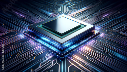 Cutting-edge processor with futuristic design and vibrant colors.
