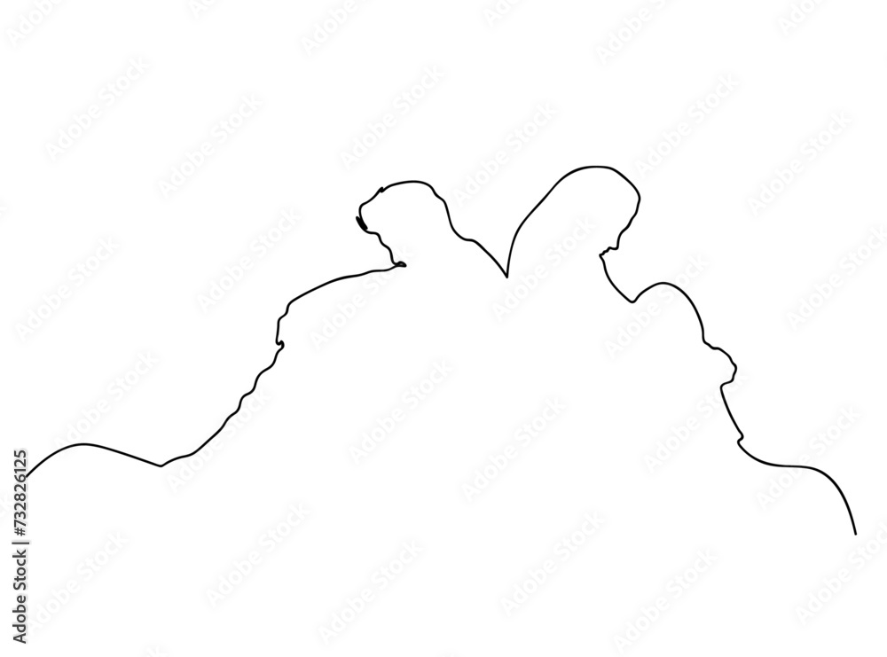 Lovely couple Single Line Drawing Ai, EPS, SVG, PNG, JPG zip file