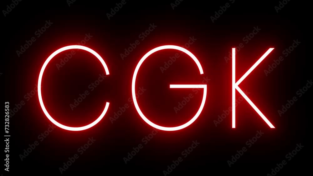 Red retro neon sign with the three-letter identifier for CGK Jakarta Soekarno–Hatta International Airport Red retro neon sign with the three-letter identifier for CGK Jakarta Soekarno–Hatta International Airport